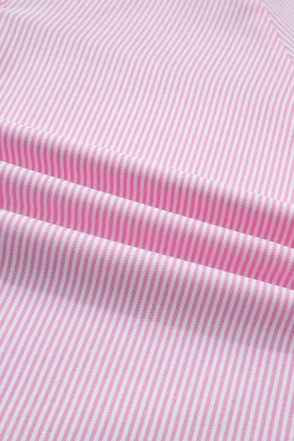 Striped V Neck Short Sleeve Casual Blouse Summer Top