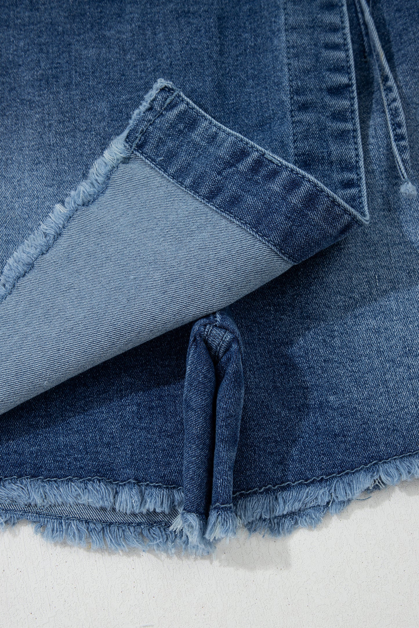 Denim Wrap Mini Skirt Women Tie Waist Casual Summer