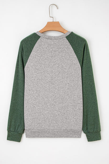 Red Dahlia Colorblock Raglan Long Sleeve T Shirt