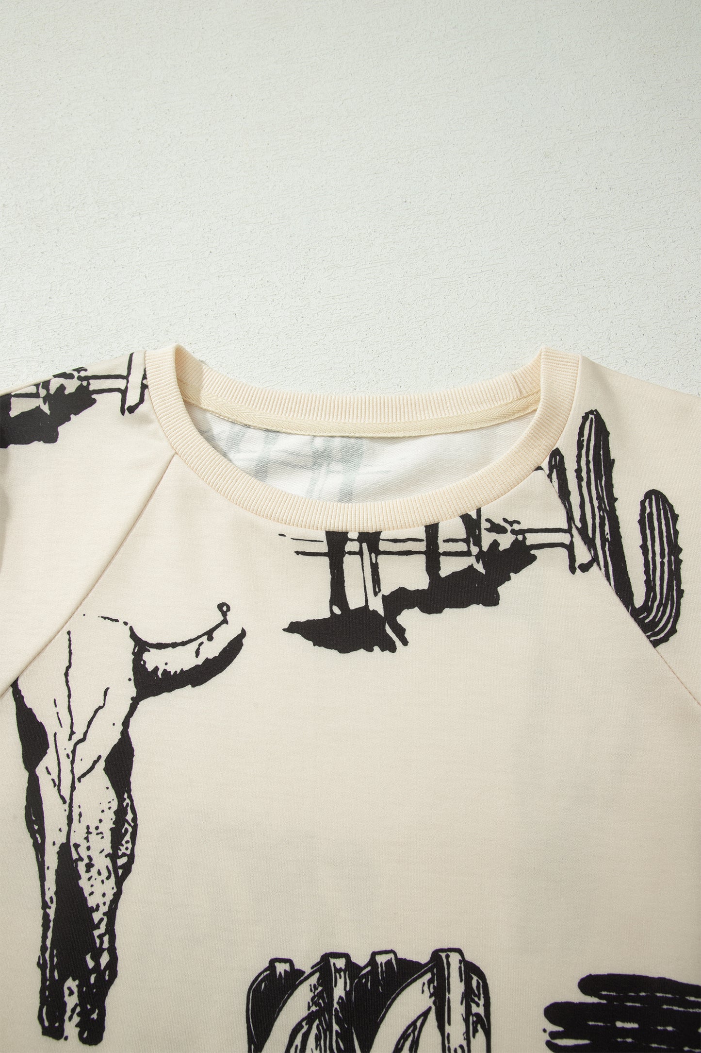 Beige Western Graphic Cowboy Boots Cactus Vintage Tee