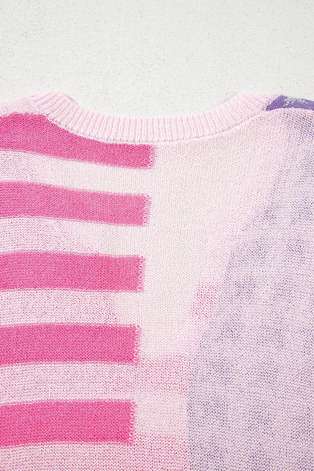 Pink USA Flag Stripe Notched Neck Sweater Vest