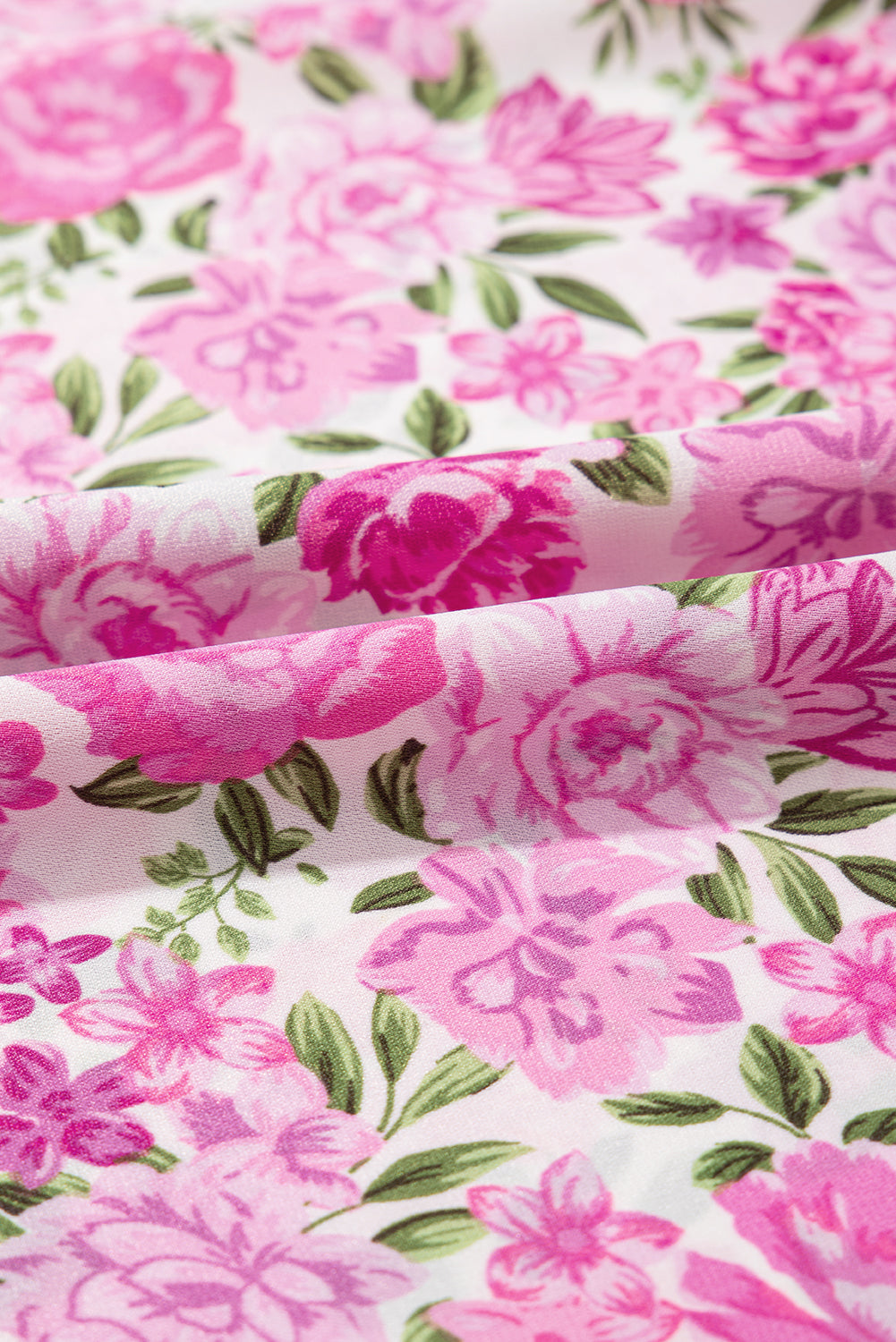 Easter Pink Floral Square Neck Puff Sleeve Maxi Dress