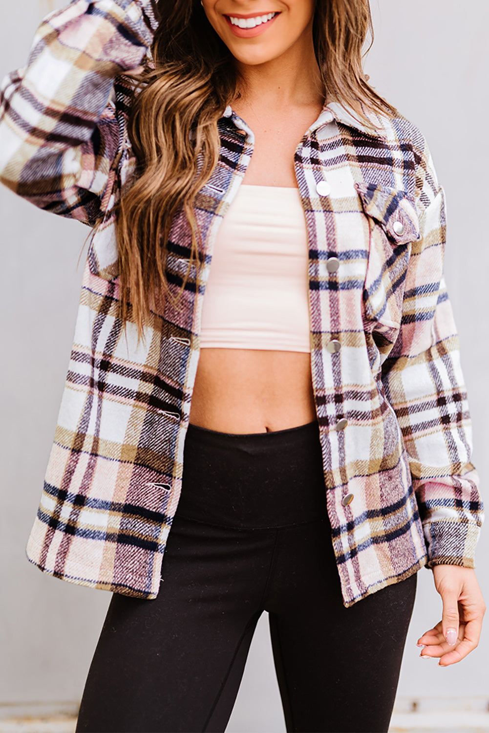 Plaid Button Down Oversized Shacket