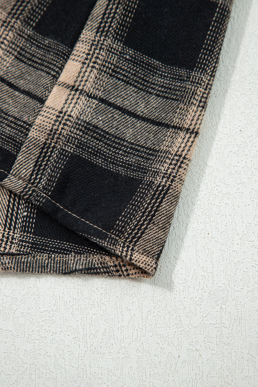 Retro Plaid Brushed Shacket with Double Flap Pockets