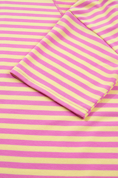 Striped Two Piece Lounge Set Womens Tee and Shorts