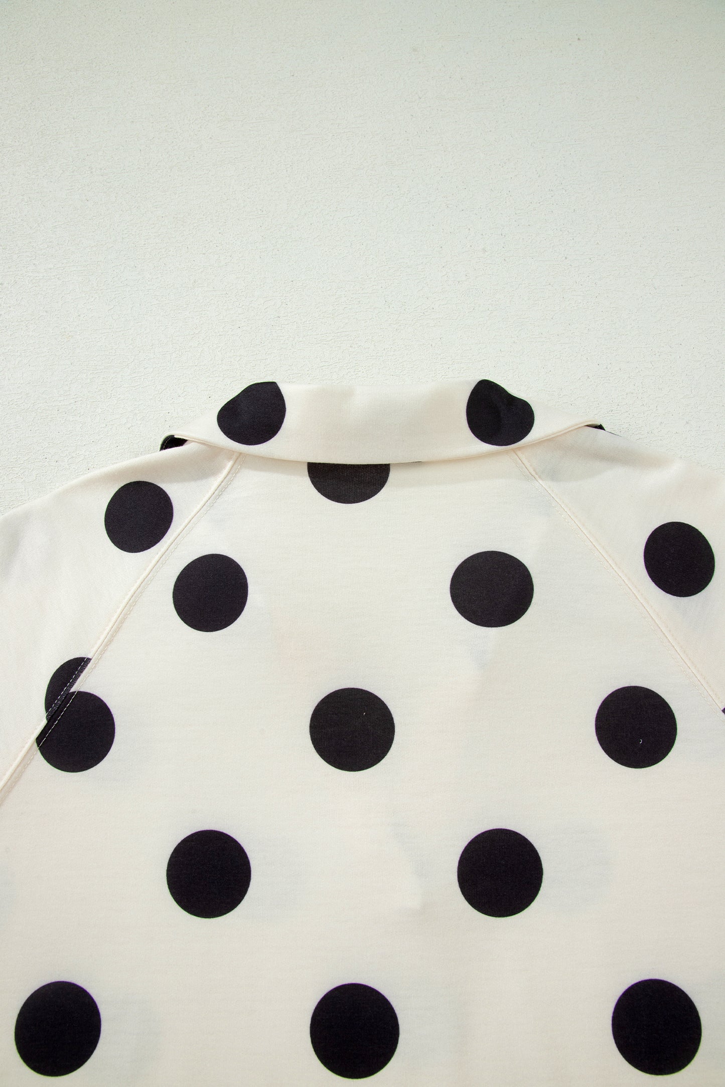 Green Polka Dot Lounge Set V Neck Tee and Shorts