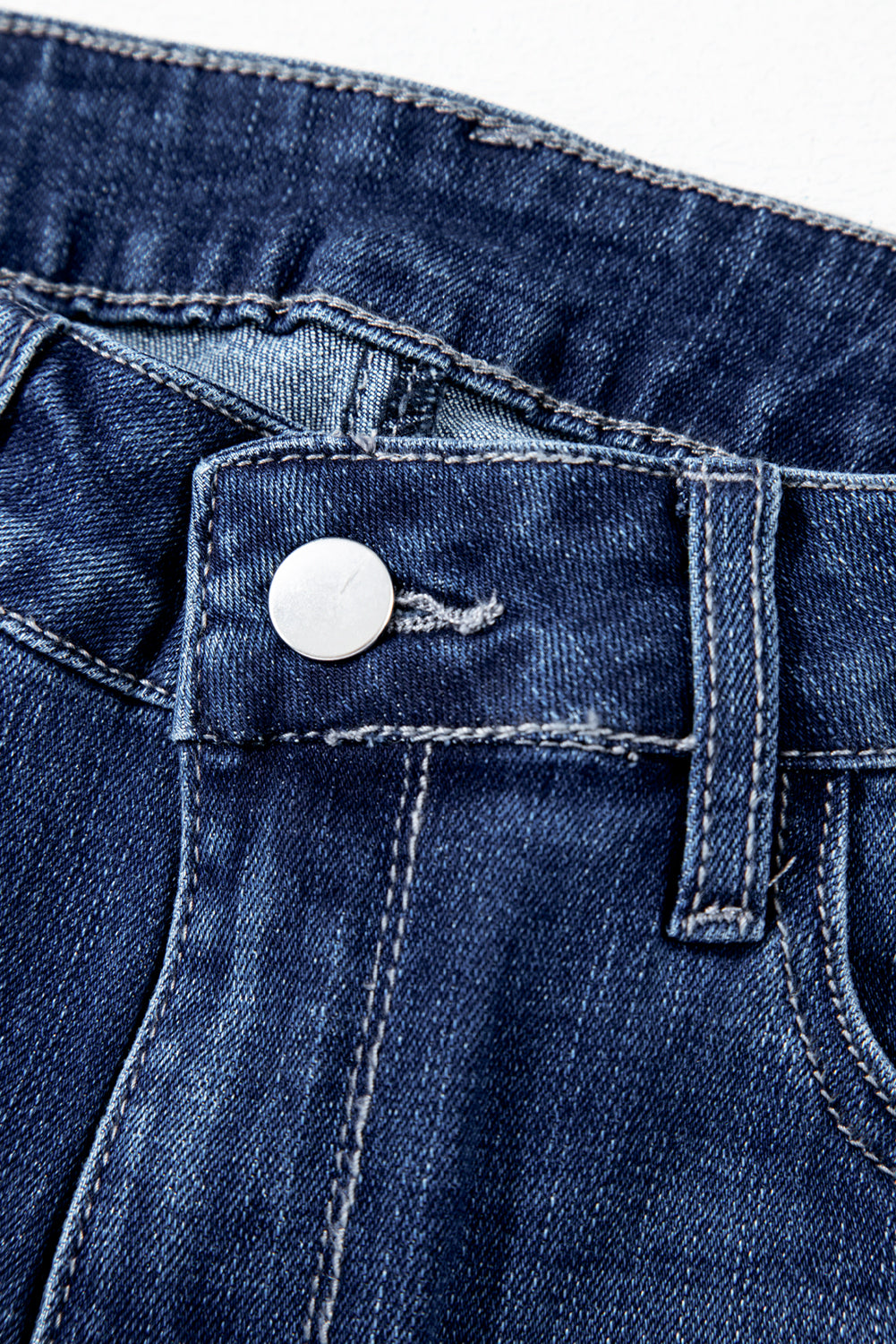 High Waist Flared Jeans with Raw Hem