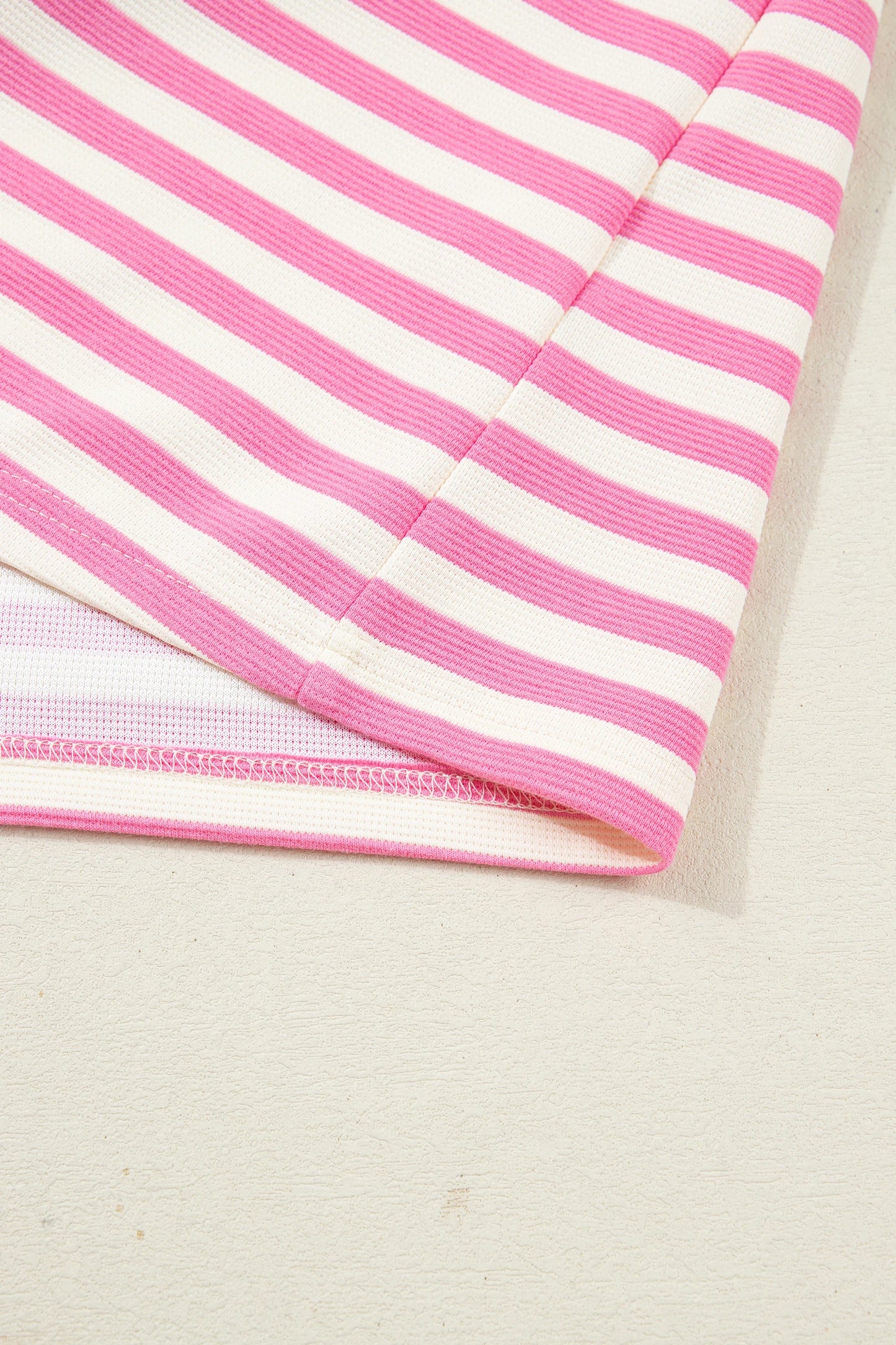Striped Zip Collar Sleeveless Skort Set Casual Outfit