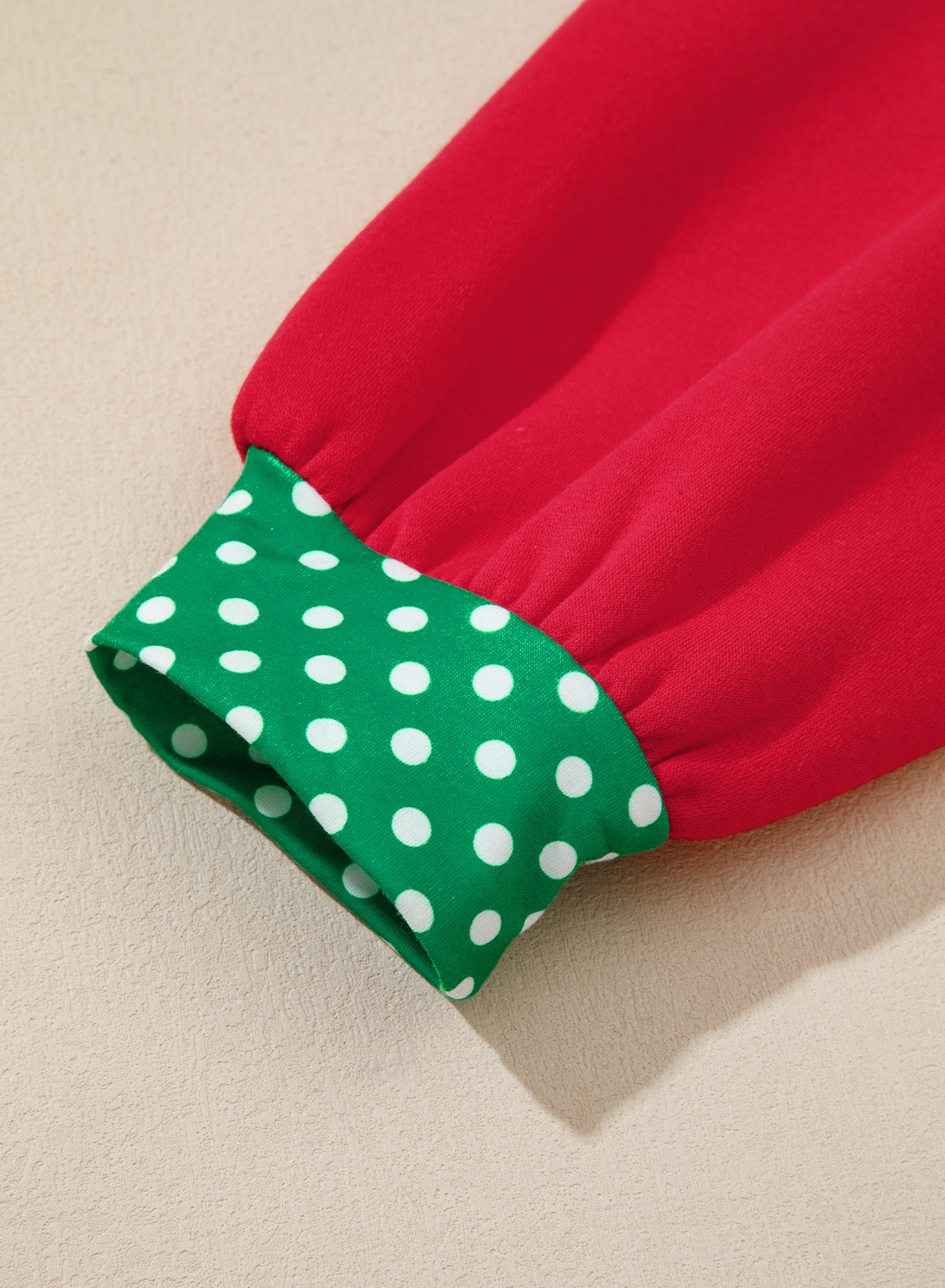Polka Dot Trim Plus Size Crew Neck Tunic Sweatshirt