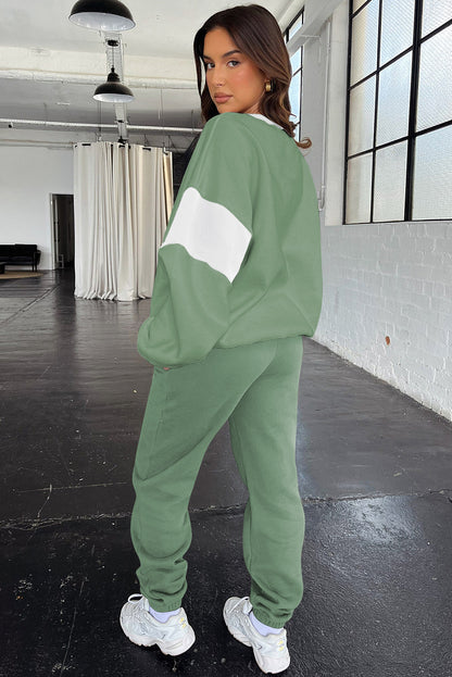 Women’s Colorblock Sweatshirt and Joggers 2 Piece Set