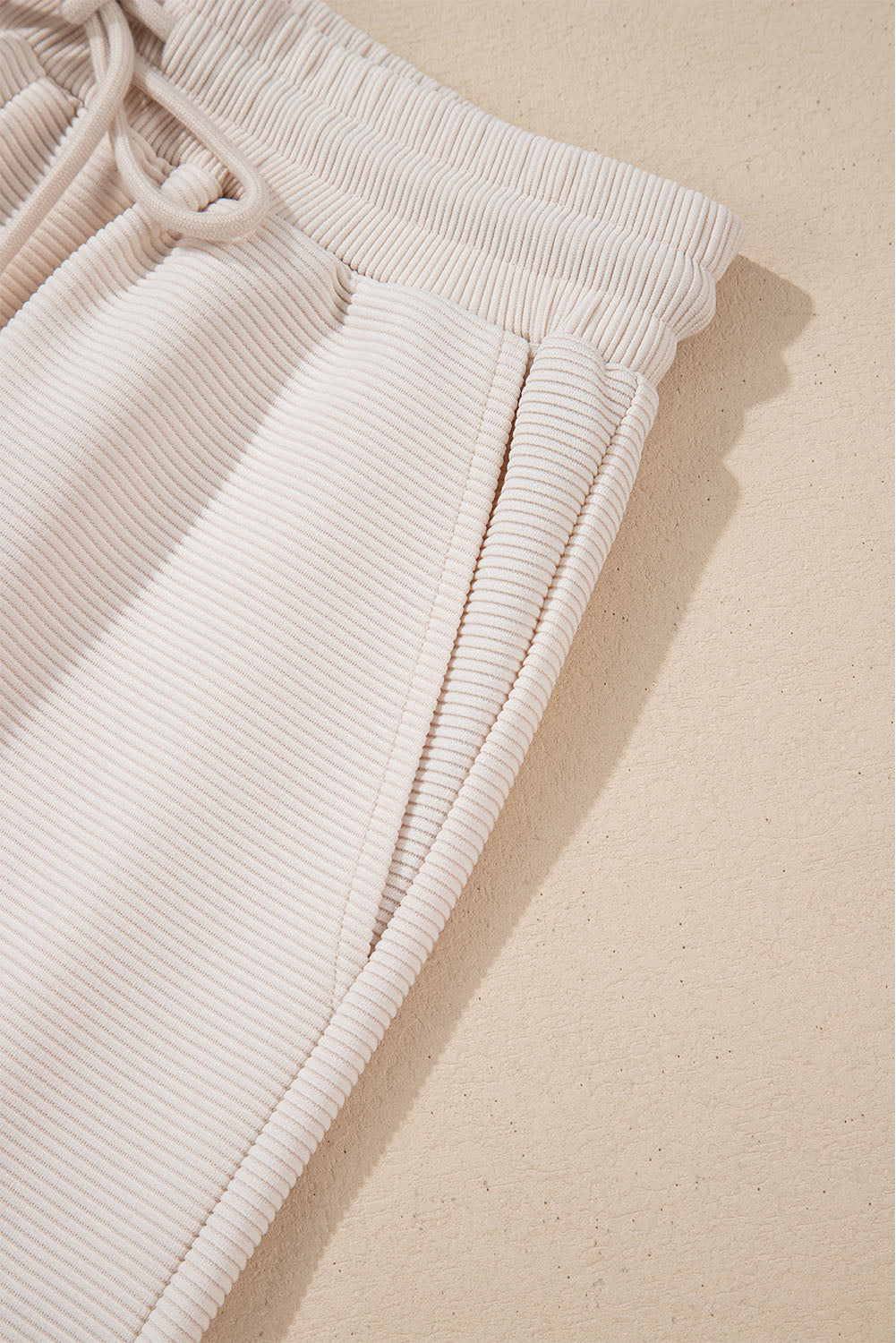 Textured Ruffle Sleeve Solid Color Two-Piece Set