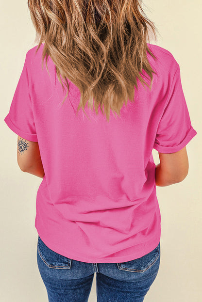 White Casual Crew Neck Short Sleeve Basic Tee