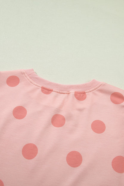 Polka Dot Tank Top Split Skort 2 Piece Lounge Set