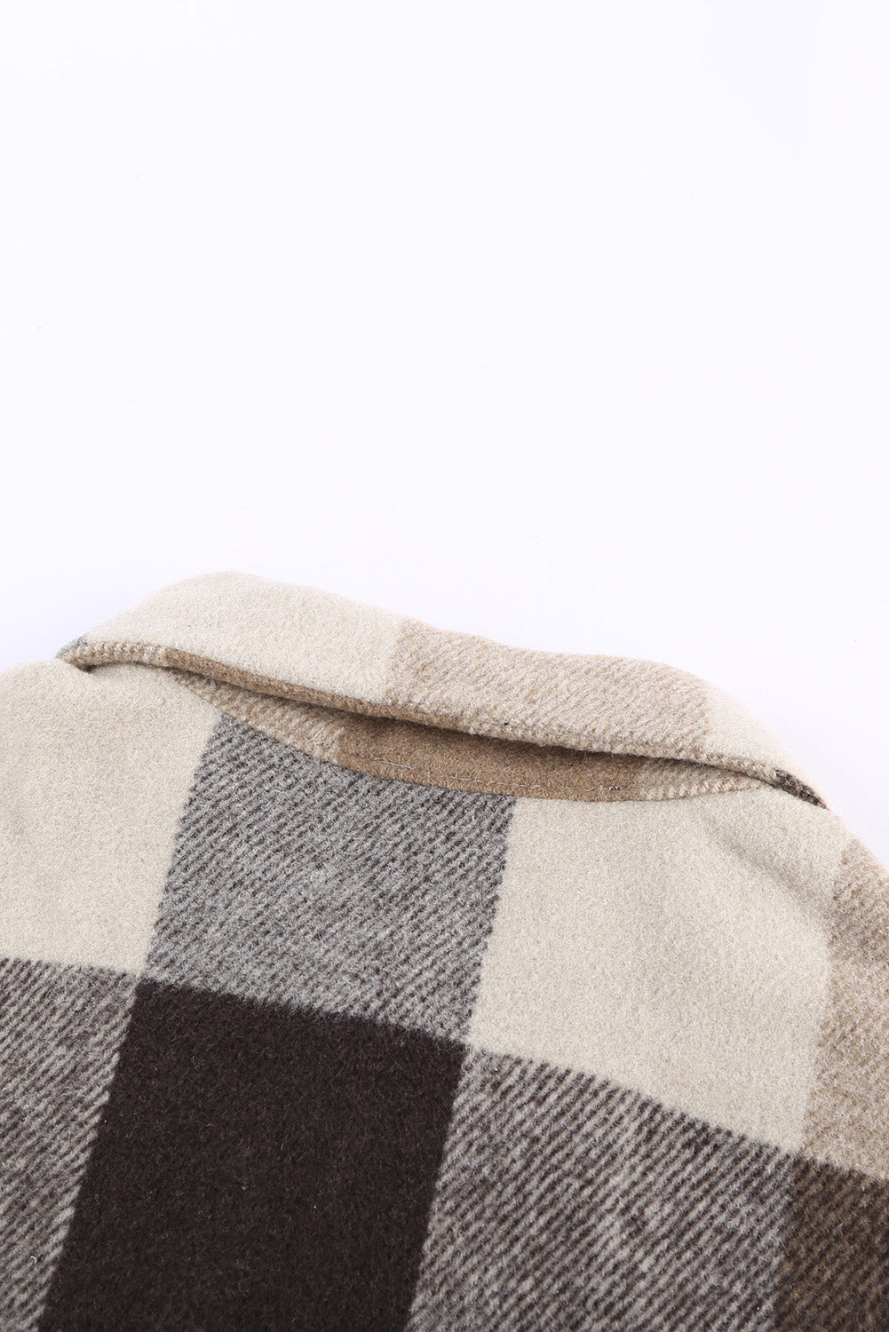Plaid Colorblock Long Sleeve Jacket with Pockets – Casual Chic