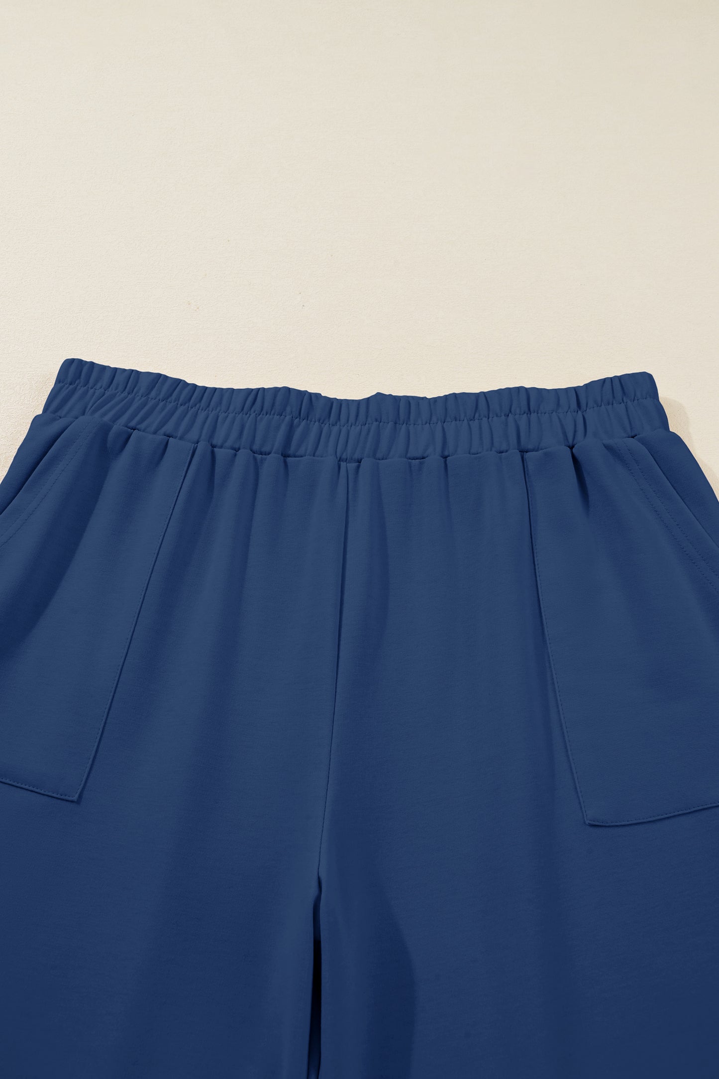 Black Plus Size Elastic Waist Asymmetrical Loose Capris Pants