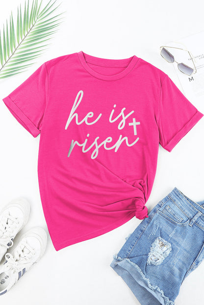 He Is Risen Christian Easter Graphic Tee