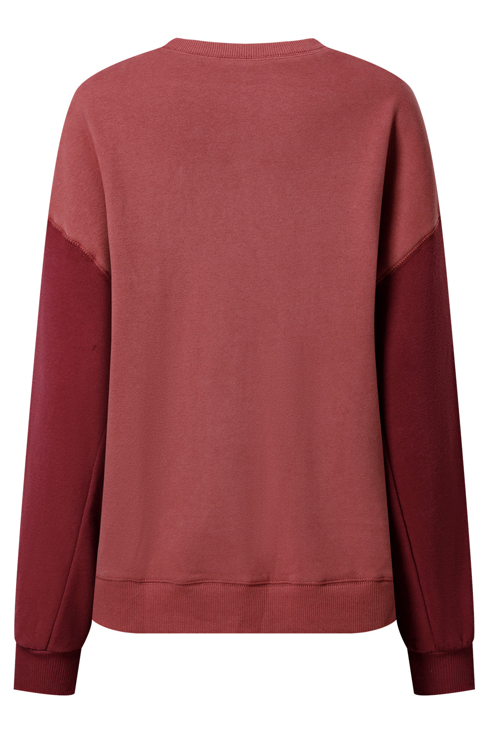 Two Tone Patchwork Drop Shoulder Pullover Sweatshirt