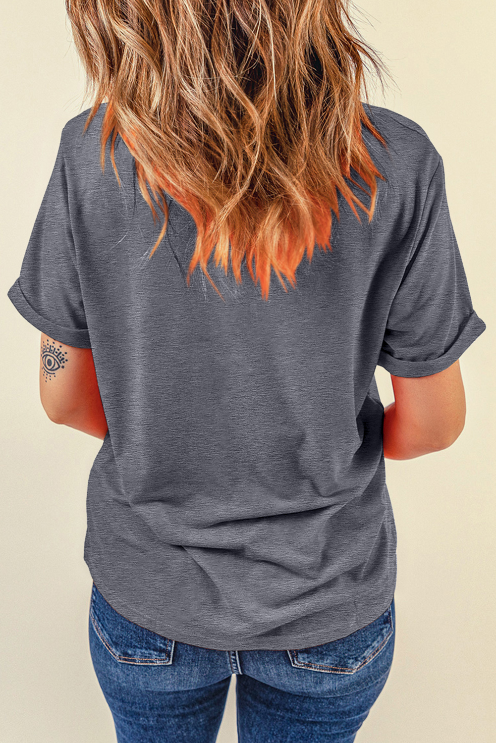 Easter Bunny Ear Bow Graphic Casual Spring T Shirt