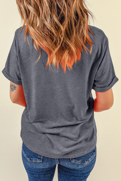 Easter Bunny Ear Bow Graphic Casual Spring T Shirt