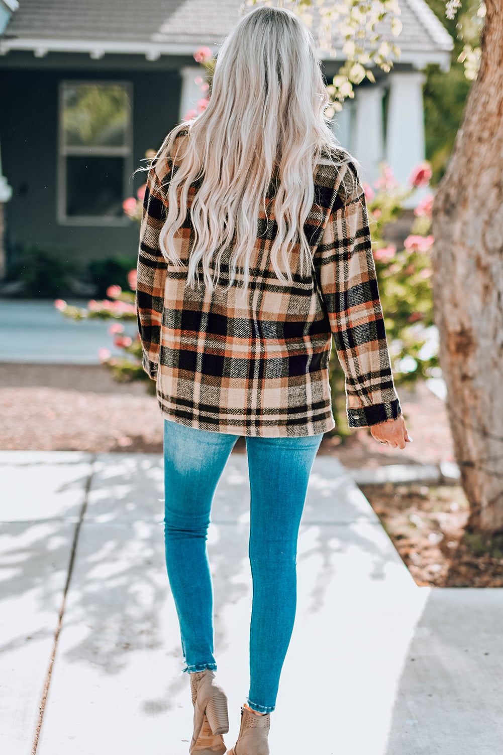 Plaid Button Down Oversized Shacket