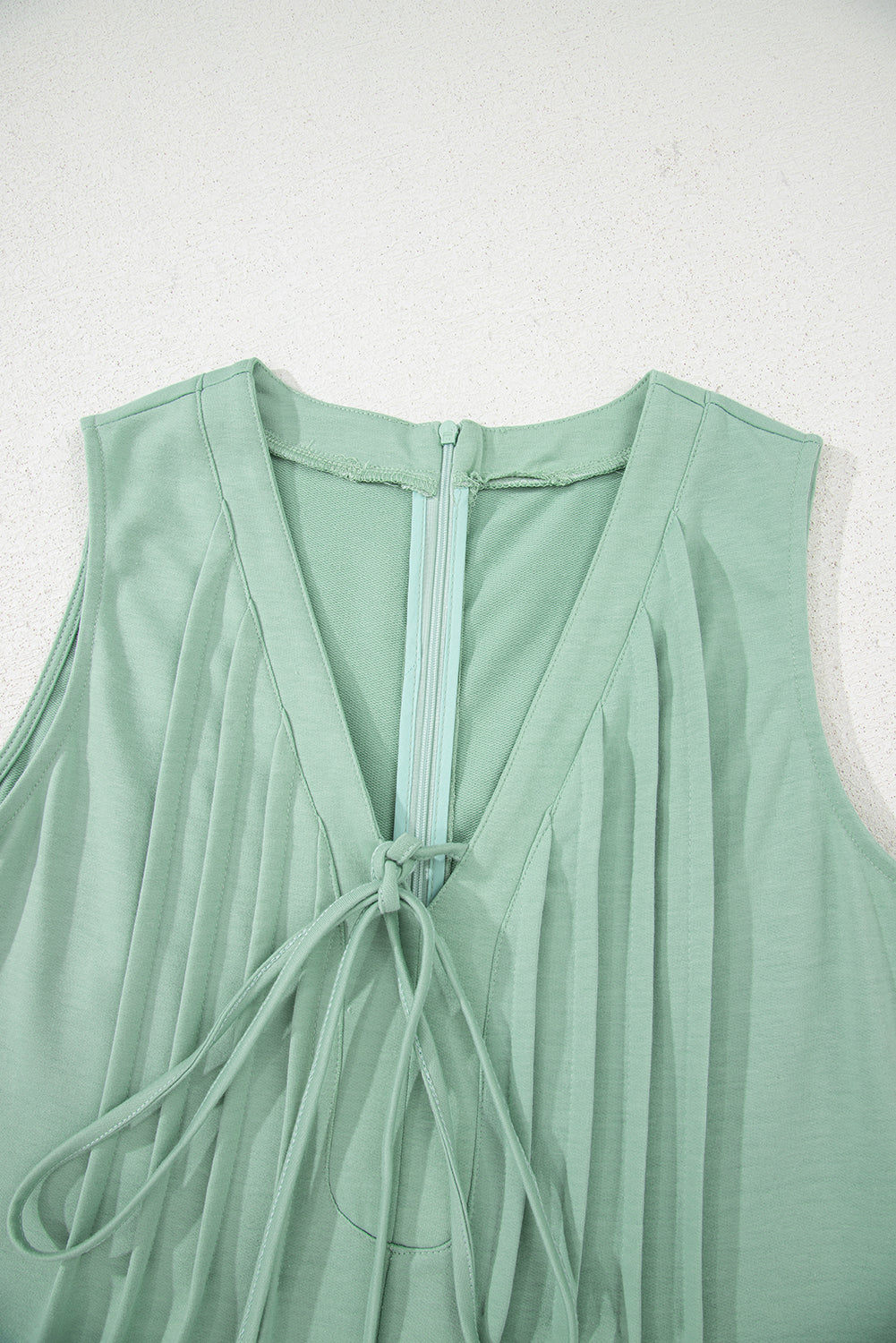 Black V Neck Tie Front Sleeveless Romper