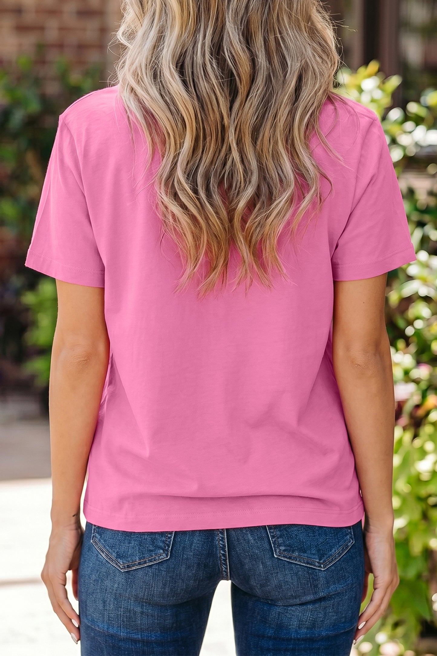 Dark Blue Oversized Mock Neck Tee Casual Relaxed Top