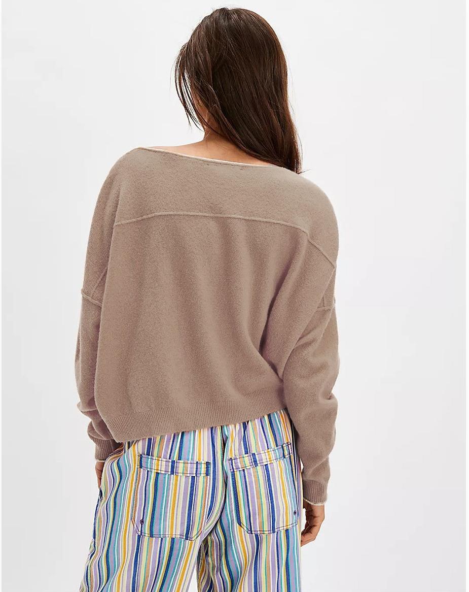 Loose Fit Crewneck Knit Sweater for Women Fall Winter