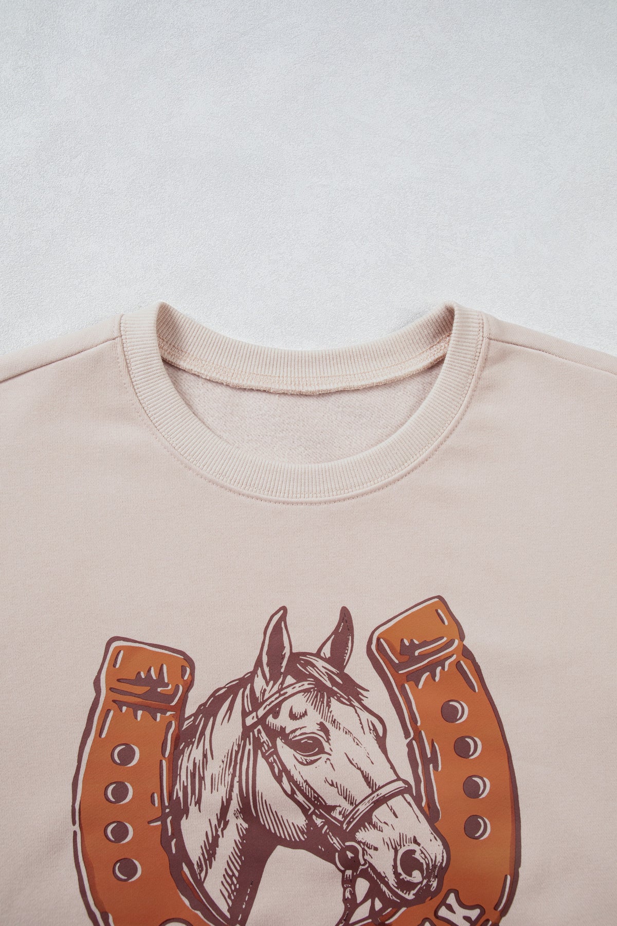 Western Horse Horseshoe Graphic Oversized Sweatshirt