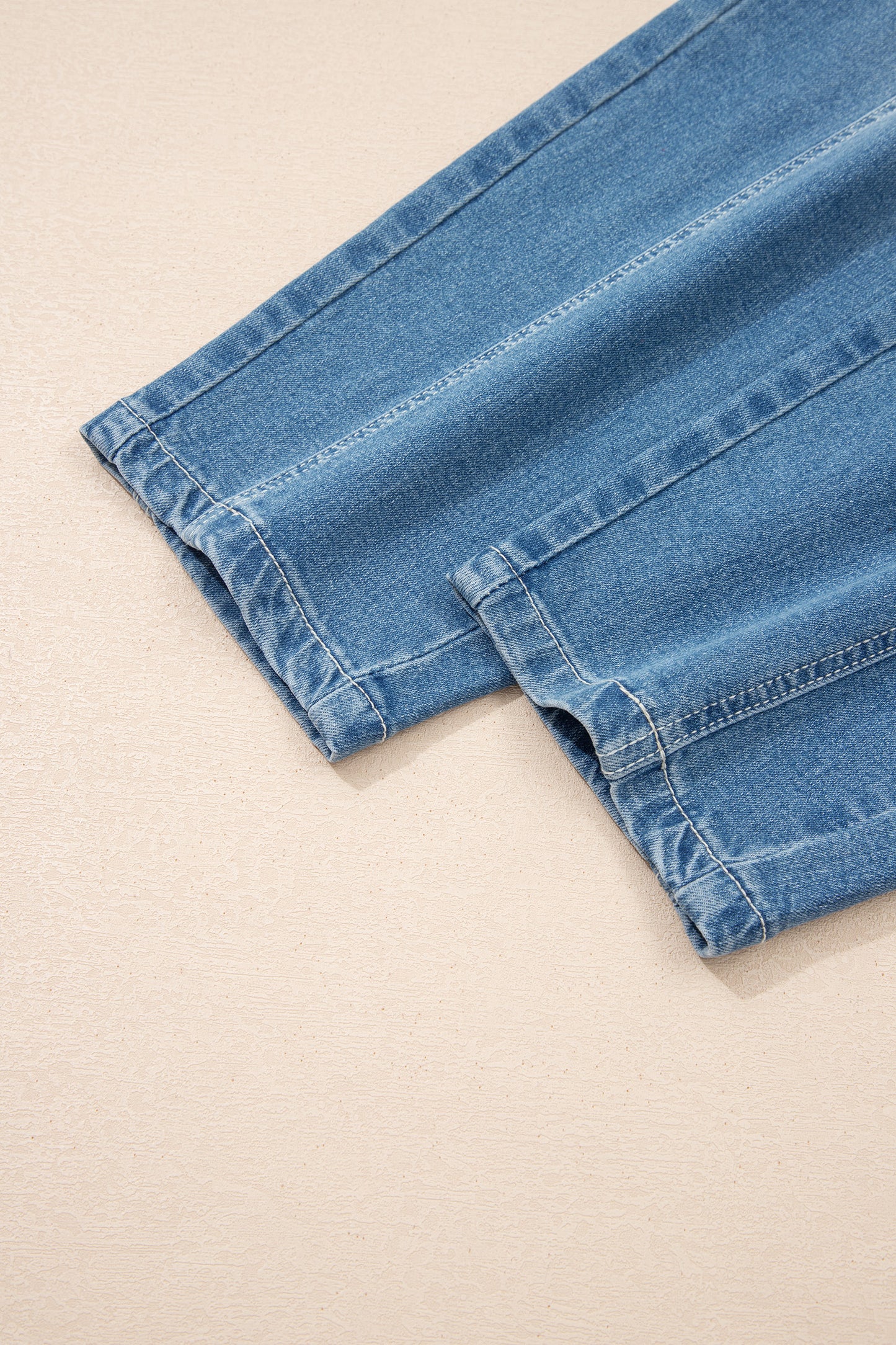 High Rise Seamed Cuffed Barrel Leg Jeans