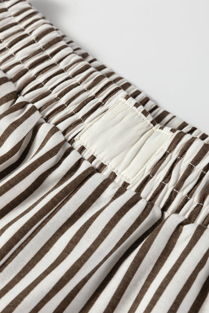 Stripe Elastic Waist Wide Leg Lounge Pants