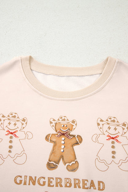 Beige Print Christmas 2pcs Lounge Set for Women