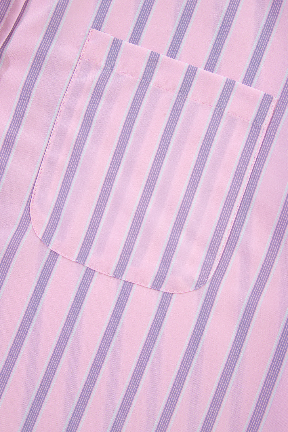 Pink Stripe Chest Pocket Casual Shirt