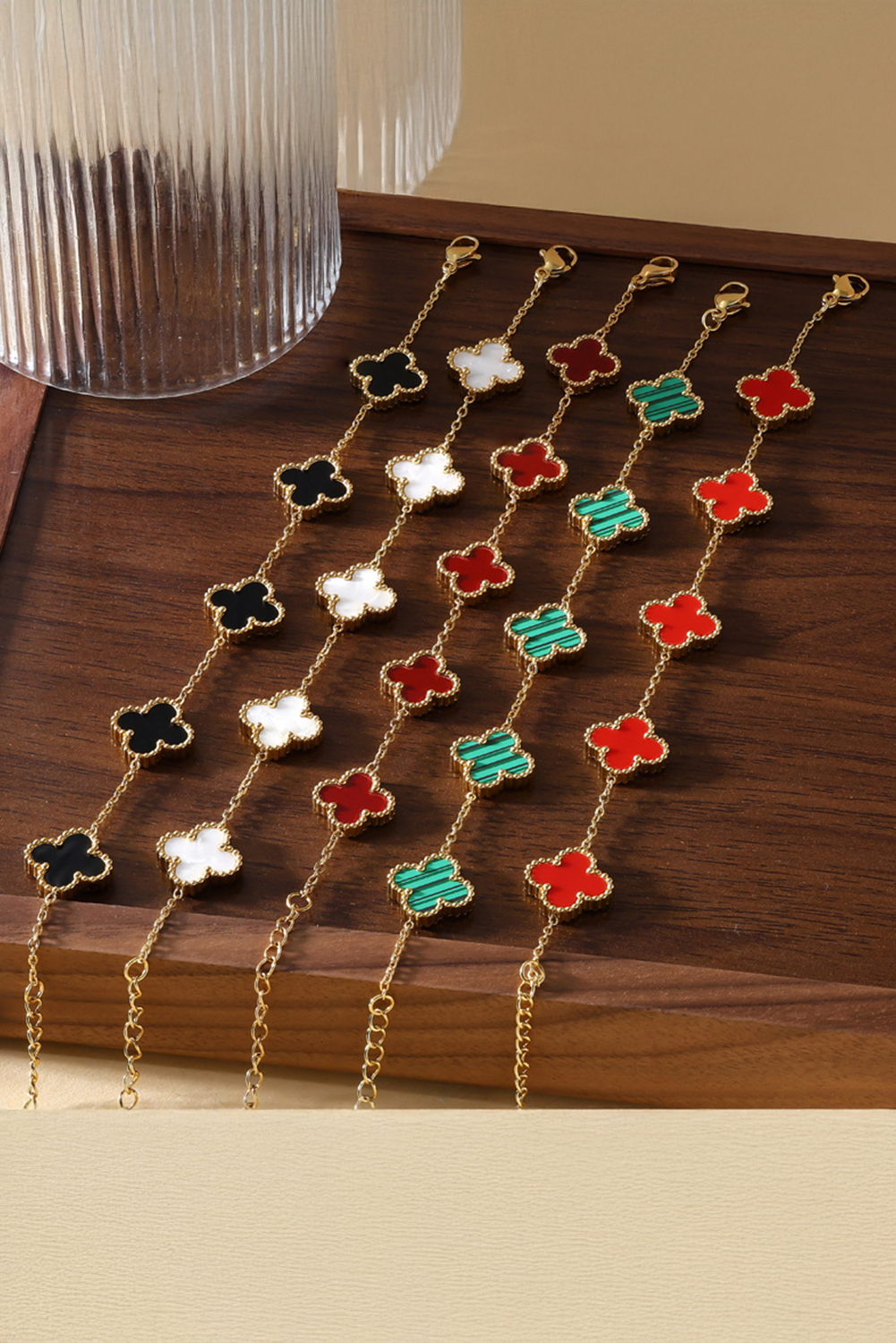 Green Four Leaf Clover Chain St Patrick’s Day Bracelet
