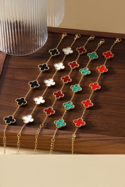 Green Four Leaf Clover Chain St Patrick’s Day Bracelet