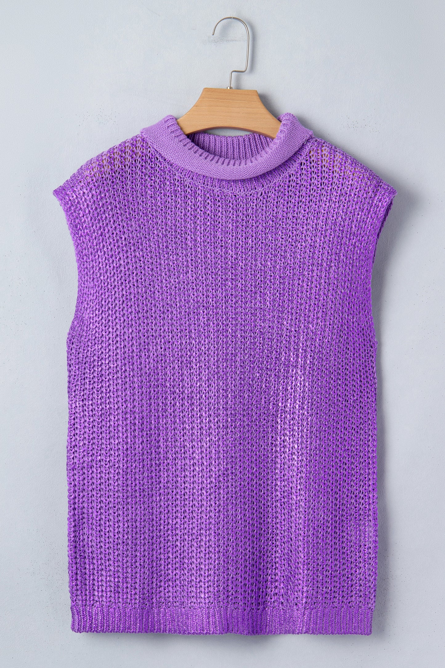 Mardi Gras Wisteria High Neck Knit Sweater Tee