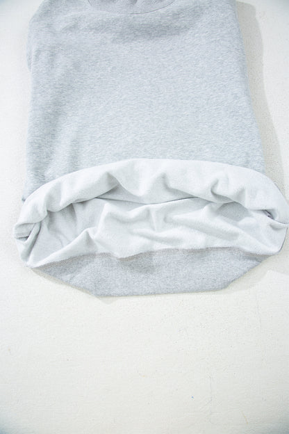 Oversized Mock Neck Sweatshirt Drop Shoulder Pullover