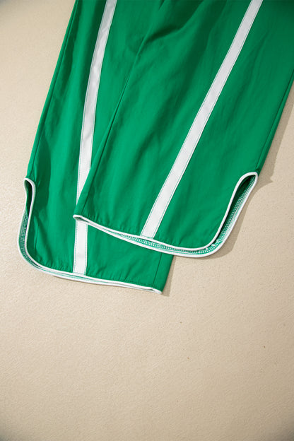Game Day Side Stripe Drawstring Cropped Wide Leg Pants