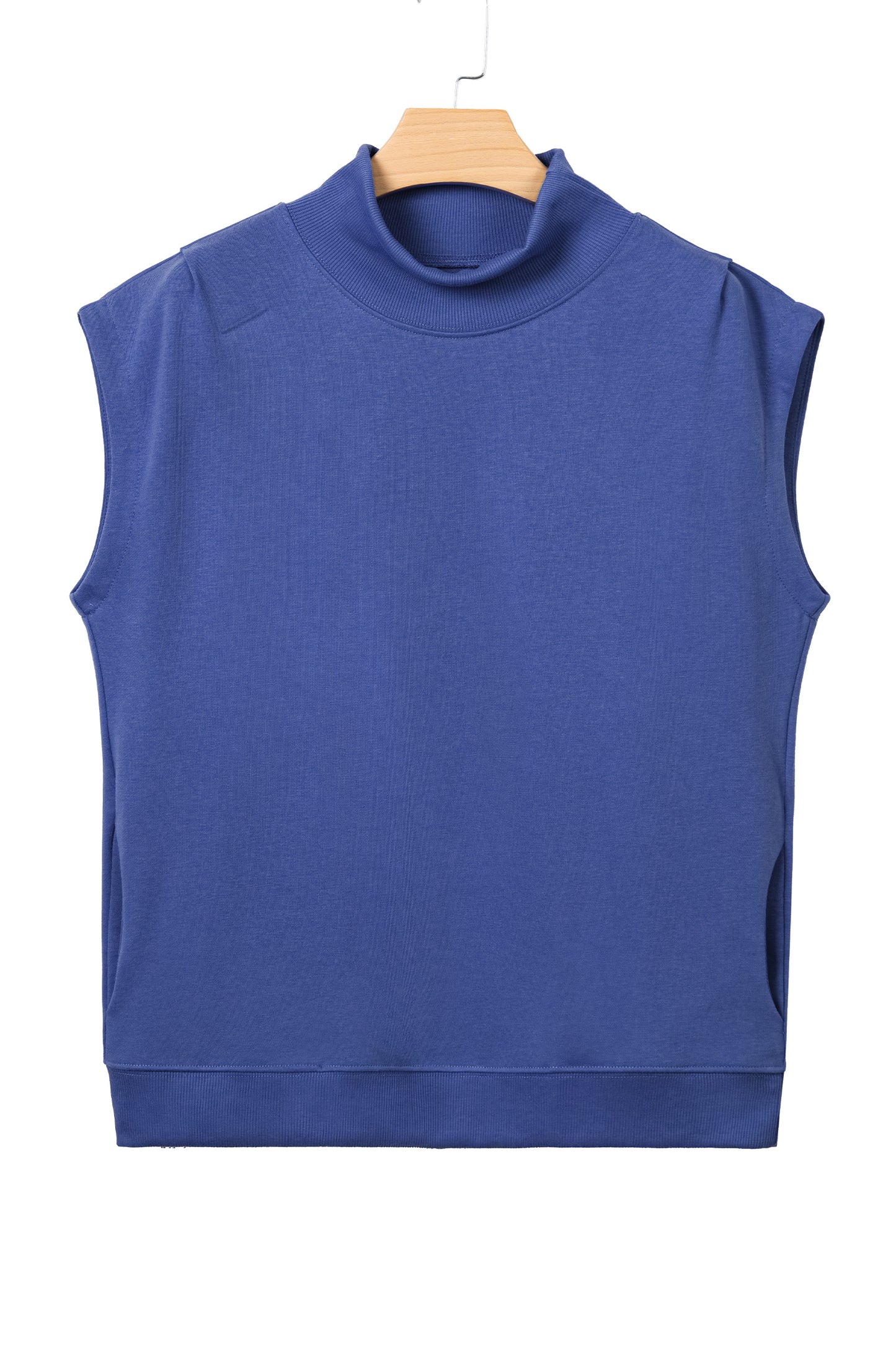 High Neck Cap Sleeve Loose Casual Top