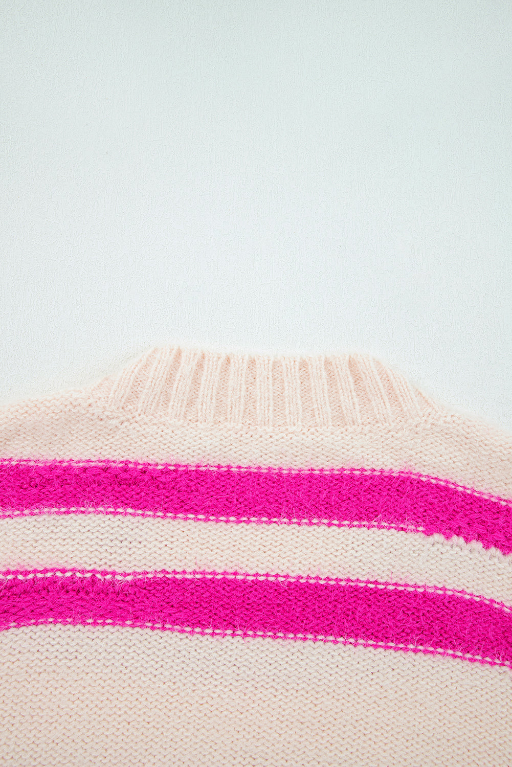Sequin Letter Graphic Colorblock Loose Knit Sweater