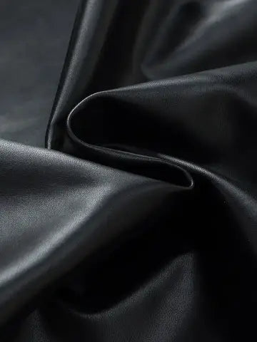 Women’s Black Faux Leather Sleeveless Tank Top