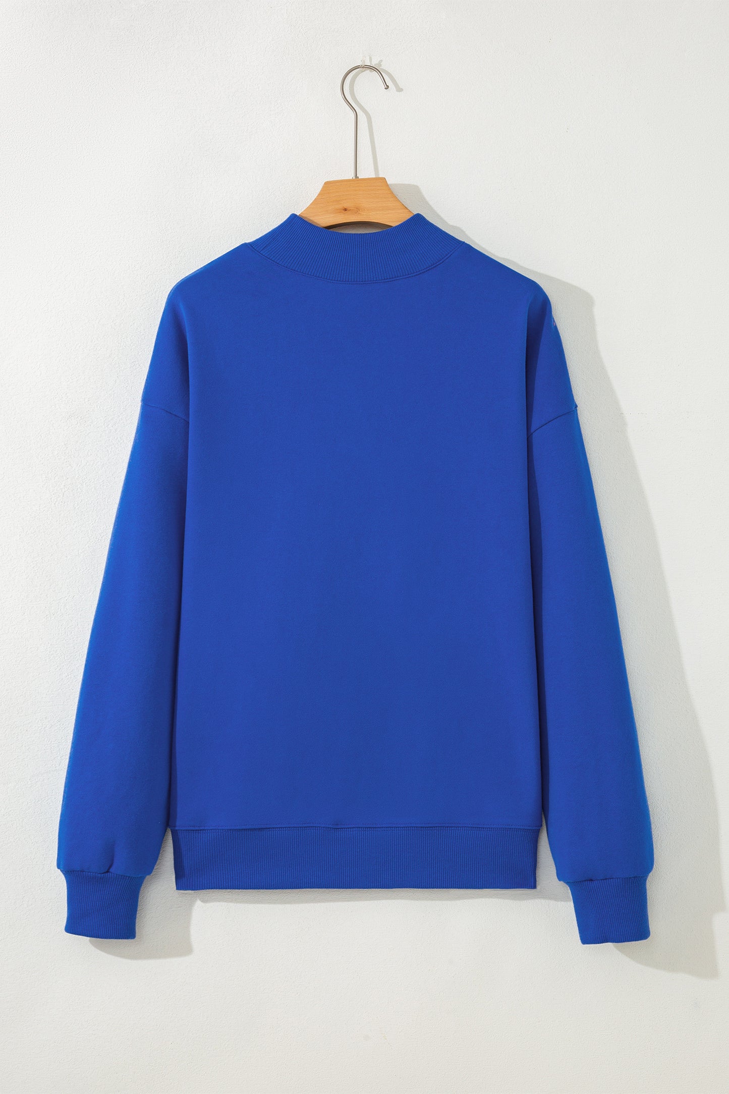 Oversized Mock Neck Sweatshirt Drop Shoulder Pullover