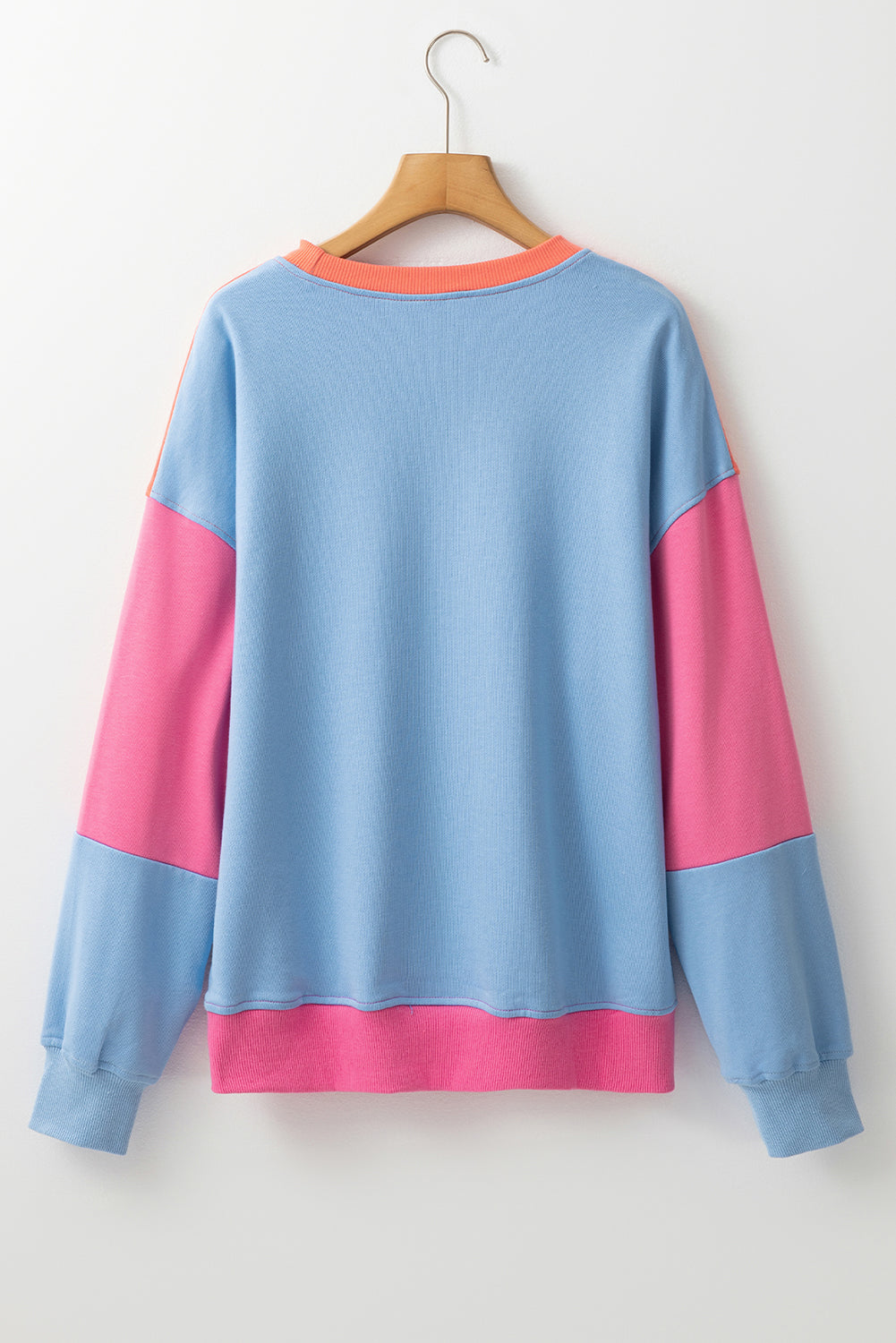 Mauve Colorblock Drop Shoulder Oversized Sweatshirt