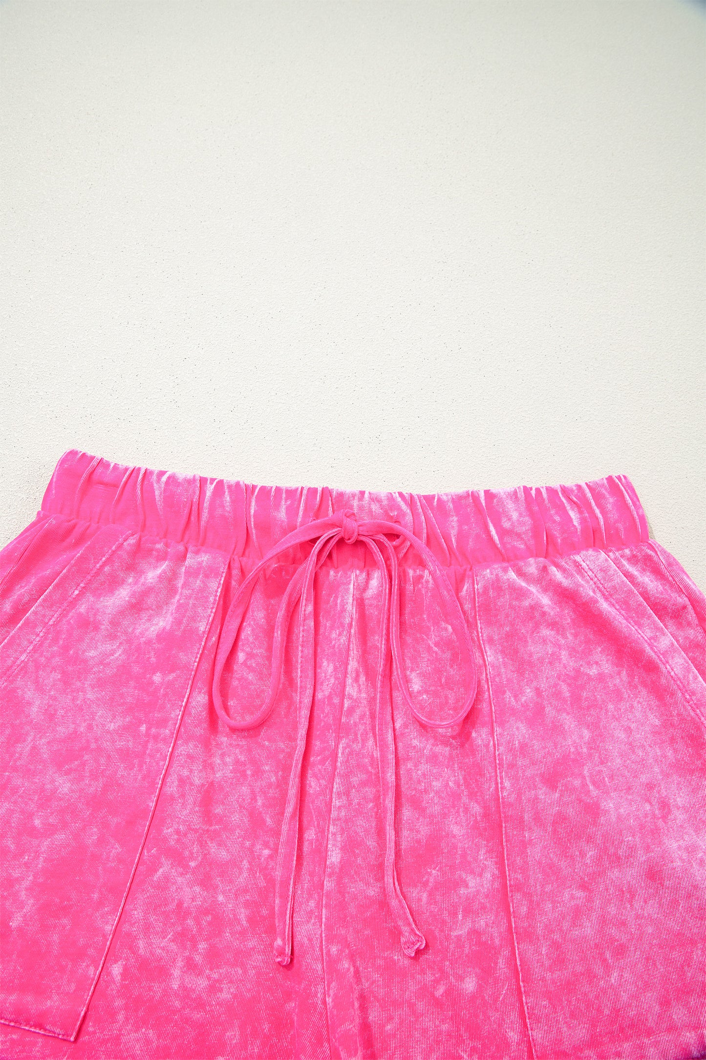 Mineral Wash Cotton Lounge Set Tee and Drawstring Shorts