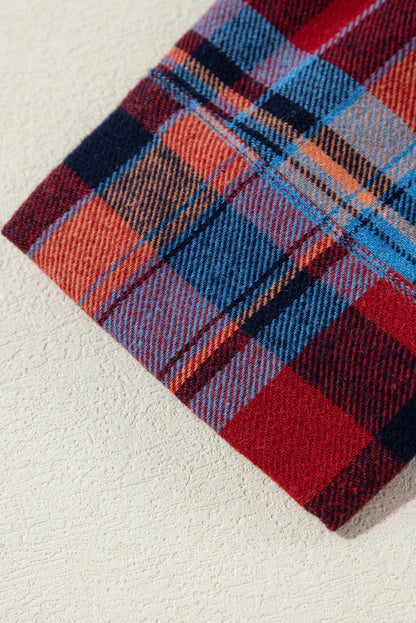 Retro Plaid Button-Down Shacket – Casual Western Layering Piece