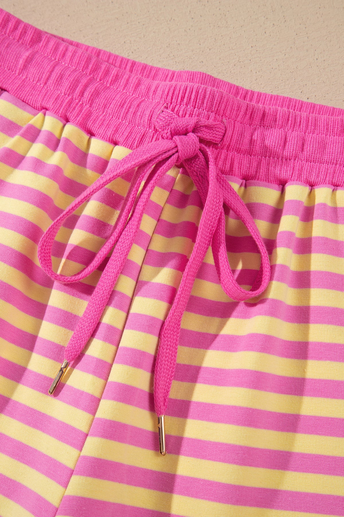 Striped Zip Up Hoodie Shorts Set Lounge Outfit