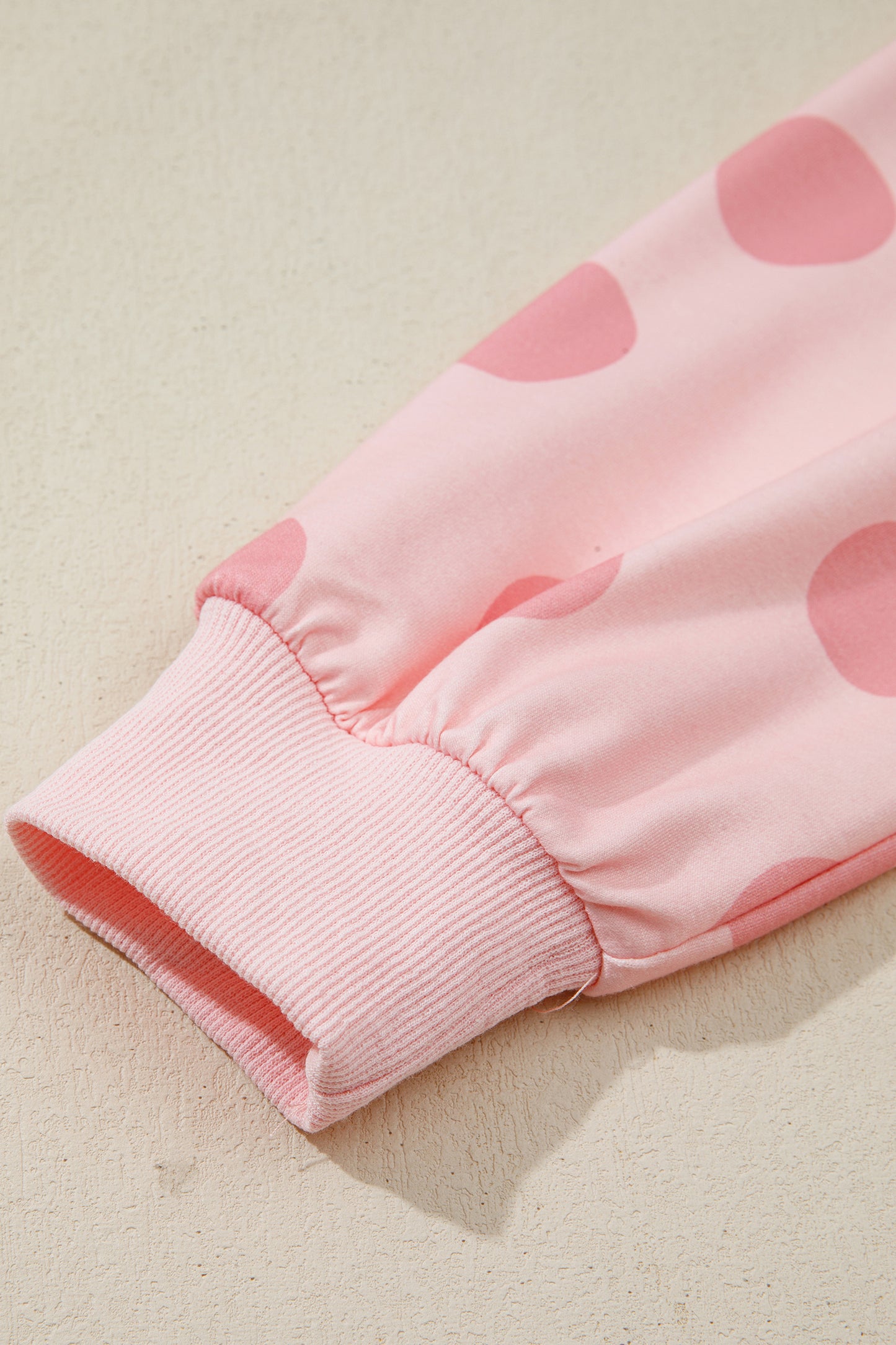 Pink Polka Dot Long Sleeve Tiered Mini Dress
