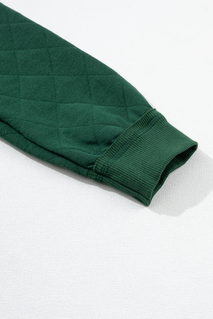 Chestnut Quilted Patchwork Exposed Seam Hoodie