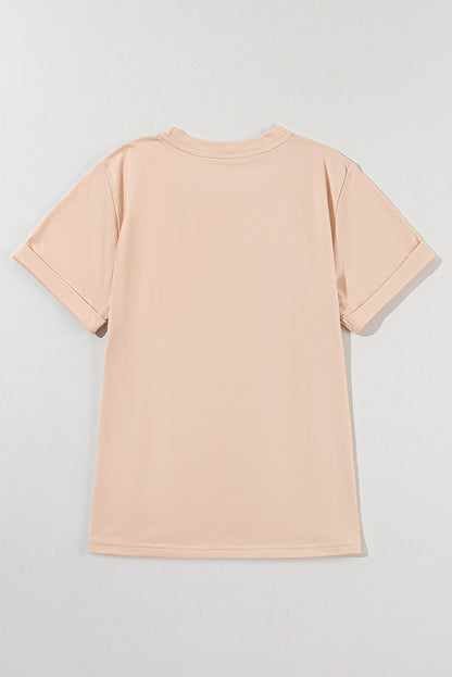 White Casual Crew Neck Short Sleeve Basic Tee