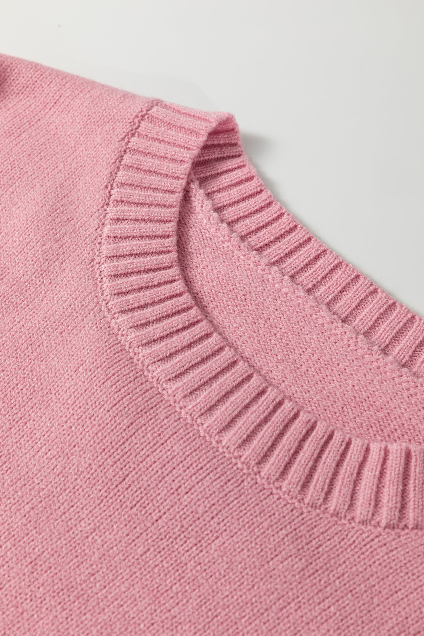 Valentine’s Day Light Pink Plaid Heart Crewneck Sweater