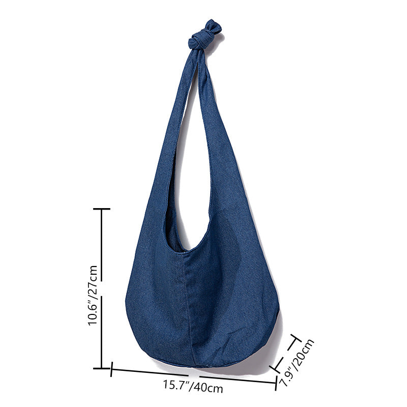 Vintage Denim Canvas Shoulder Tote Bag for Women